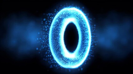 Wall Mural - glowing blue portal effect with swirling particles, set against a dark background, suggesting a sci-