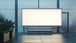 © Chayanin Wongpracha - Blank Billboard with Bench in Modern Setting.