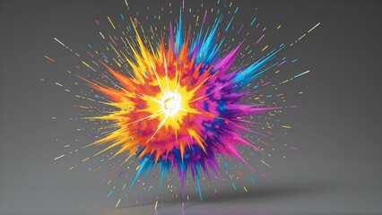 Wall Mural - Rainbow dust powder explosion transparent PNG, isolated background. Dynamic blast eruption, vibrant colorful effect, lgbt, party, celebration, festival, color run element