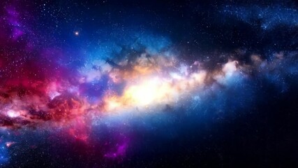 Wall Mural - cosmic nebula clouds bursting with vibrant colors shifting in deep space
