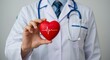 © SSTC AI Photo&Video - Healthcare professional holding heart model medical office image bright environment close-up view health awareness and care
