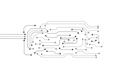 Wall Mural - abstract circuit board design: lines, nodes, connections, technology, innovation