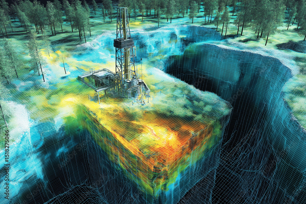 Carbon Capture and Storage. CCS. Deep well CCS site with gas pressure ...