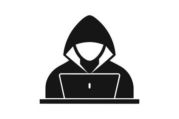 cyber hacker silhouette vector design dark tech spy illustration