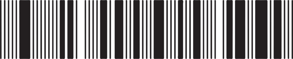 Monochrome barcode pattern abstract illustrative design for product identification and packaging