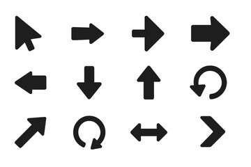 Leinwandbilder - Directional arrows in various shapes and orientations for user interface design and navigation tools