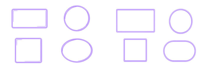 Poster - Shapes outlined in various geometric forms arranged in an artistic layout for design and illustration purposes