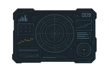 Leinwandbilder - Detailed radar interface showcasing data analysis and monitoring during a tech demonstration