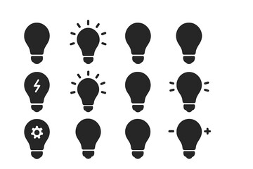 Aufkleber - Various light bulb icons representing different concepts for design and functionality in creative projects