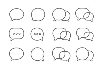Fototapete - Collection of various speech bubble icons showcasing different conversation styles and message types