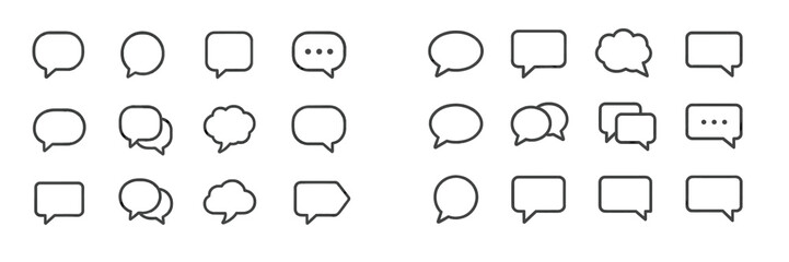 Fototapete - Various speech bubble designs in flat style suitable for digital communication illustrations