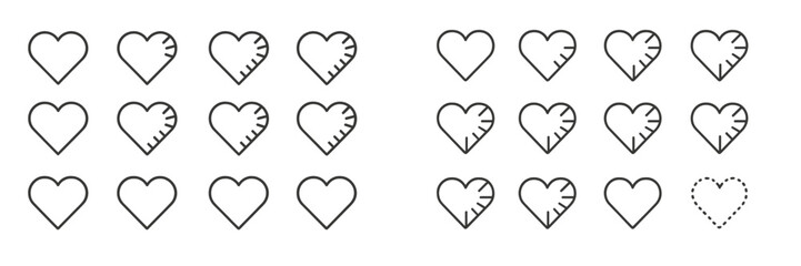 Poster - Collection of heart illustrations showcasing various designs and styles for creative projects