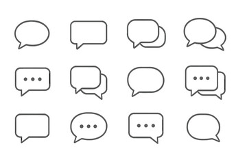 Aufkleber - Various speech bubbles in different shapes and sizes for text communication design