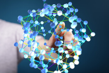 Aufkleber - Abstract image depicting interconnectedness, networking, and digital technology. Perfect for tech, science, or business concepts.