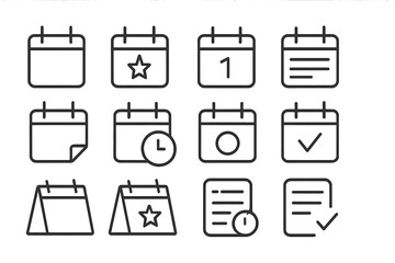 Leinwandbilder - Calendar icons showcasing various formats and functions designed for organization and time management tasks