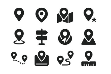 Leinwandbilder - Collection of location markers and navigation icons for various mapping and tracking applications