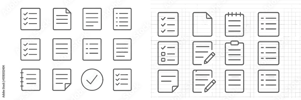 Various checklist icons displayed in a grid format showcasing different ...