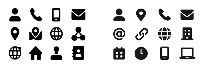 Aufkleber - Collection of icons representing various communication and location services for digital and personal use
