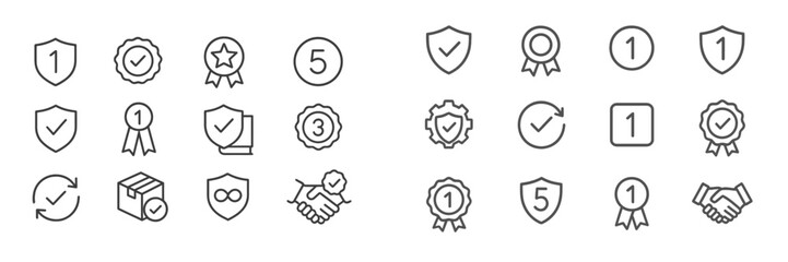 Poster - Various award and badge icons designed in a minimalistic style showcasing achievement and recognition symbols