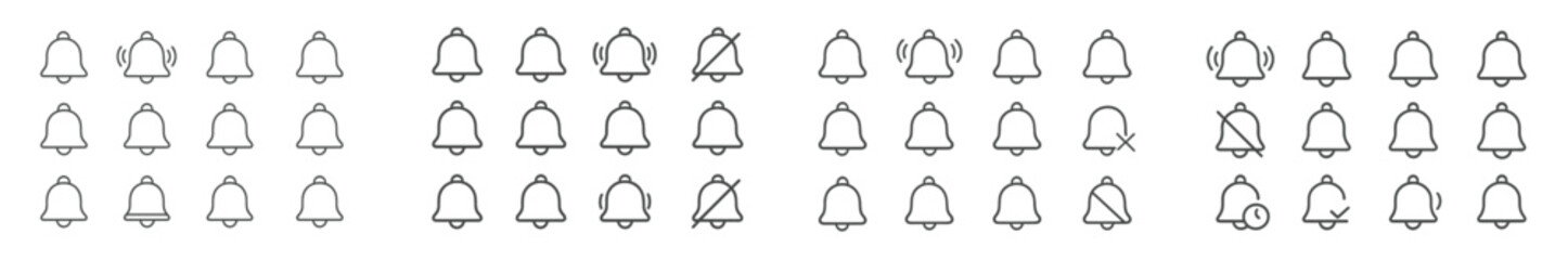 Aufkleber - Collection of hand-drawn bells in various designs, showcasing creativity and artistic expression