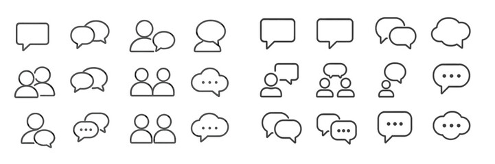 Aufkleber - Various conversation bubble icons representing different types of dialogue and social interaction