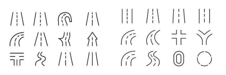 Leinwandbilder - Various road symbols representing different traffic directions and patterns for effective navigation and guidance