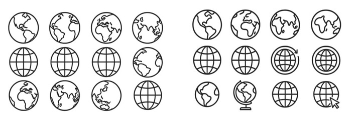 Fototapete - Various illustrations of Earth and globes representing geography, navigation, and exploration concepts