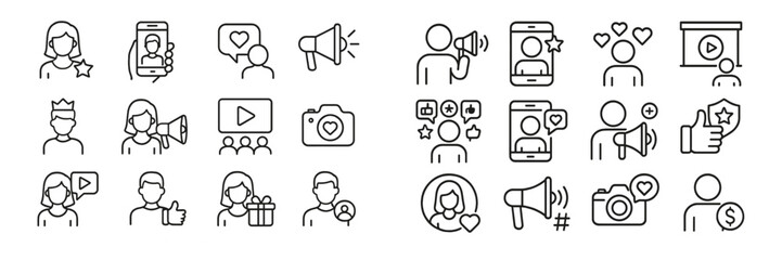 Fototapete - Creative icons representing social media engagement and communication in a modern digital environment