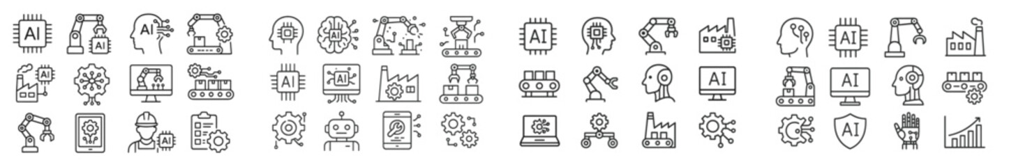Aufkleber - Exploration of artificial intelligence in modern technology with diverse digital illustrations