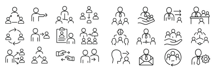 Aufkleber - Conceptual illustrations representing teamwork and collaboration among diverse individuals in a corporate environment