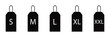 © maxalamin09 - Clothing Size Label Tag Icons – Vector Set of Apparel Measurement Tags for Fashion Design