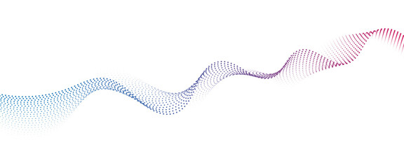 Leinwandbilder - Flowing Dot Wave halftone gradient pattern on transparent background