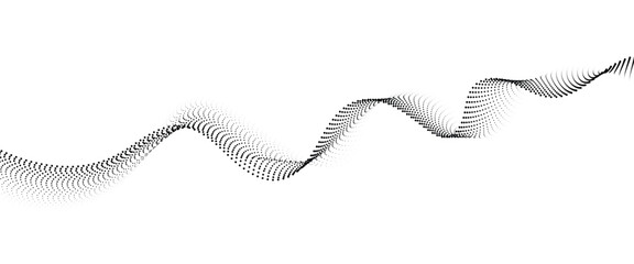Leinwandbilder - Flowing Dot Wave halftone gradient pattern on transparent background