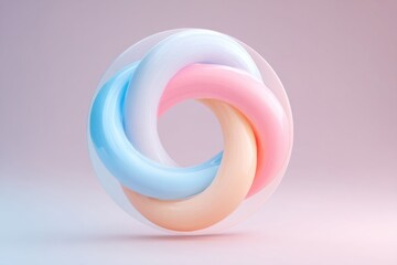 Fototapete - Endless Looped Refresh Icon Illustration Featuring Soft Pastel Colors in a Smooth Design