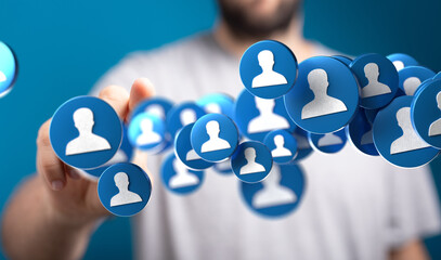 Aufkleber - Abstract image depicting a network of connections, ideal for social media, networking, and community concepts.
