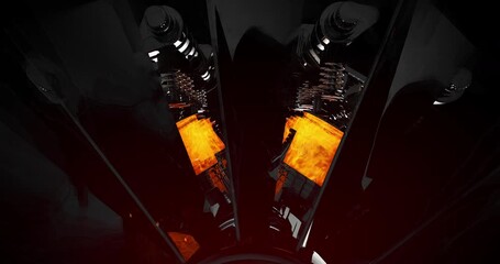 Poster - Car Hood Opening Animation Revealing a Realistic V8 Engine in Motion. Industry And Technology Related 3D Animation.