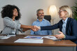 © Nenad - Save to Library Download Preview Preview Crop Find Similar File #:  639705792Happy mid aged business woman manager handshaking greeting client in office. Smiling female executive making succes