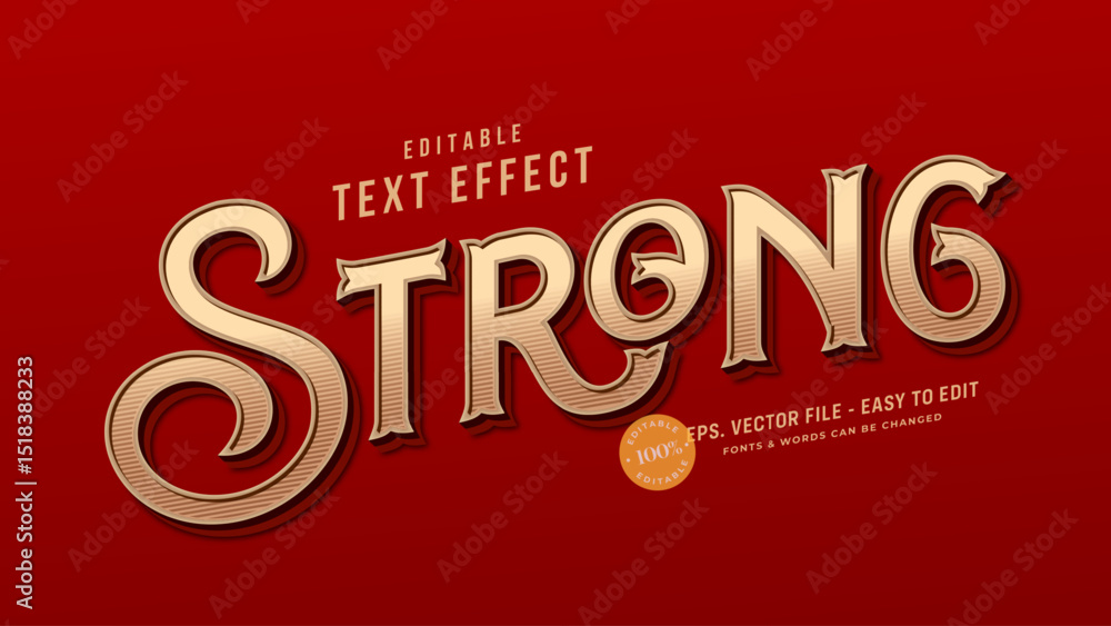 Style Words Victorian text effect, editable strong words with vintage text style ...