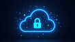 © Tameem - Cybersecurity logo with a digital cloud and lock, symbolizing secure data storage and protection in the virtual world.