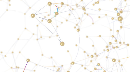 Abstract Golden Sphere Network Connection