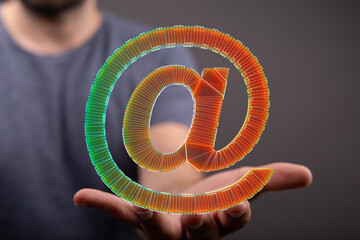 Aufkleber - Abstract email symbol.  Digital communication, internet, networking concept.