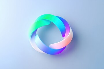 Fototapete - Looped Refresh Icon Demonstrating Endless Motion, Featuring a Soft Pastel Color Palette and Smooth Design Against a Light Backdrop