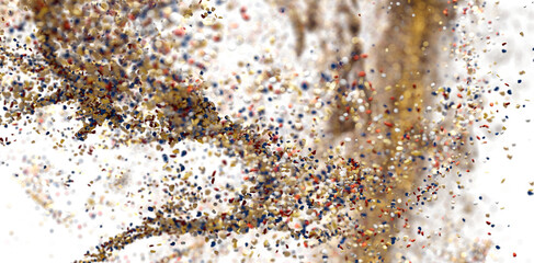 Aufkleber - Abstract Gold and Red Particle Burst