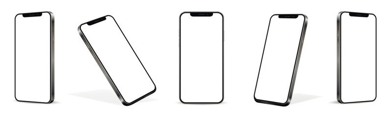 Wall Mural - smartphone mockup white screen. mobile phone vector mockup isolated on white background