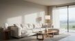 © OneAhmad - a modern blur background living room with a large, comfortable sectional sofa, framed artwork, and abundant natural light creating an inviting atmosphere 35