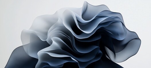 Wall Mural - gradient background featuring abstract blue waves with added grain and noise texture suitable for header poster banner or backdrop designs