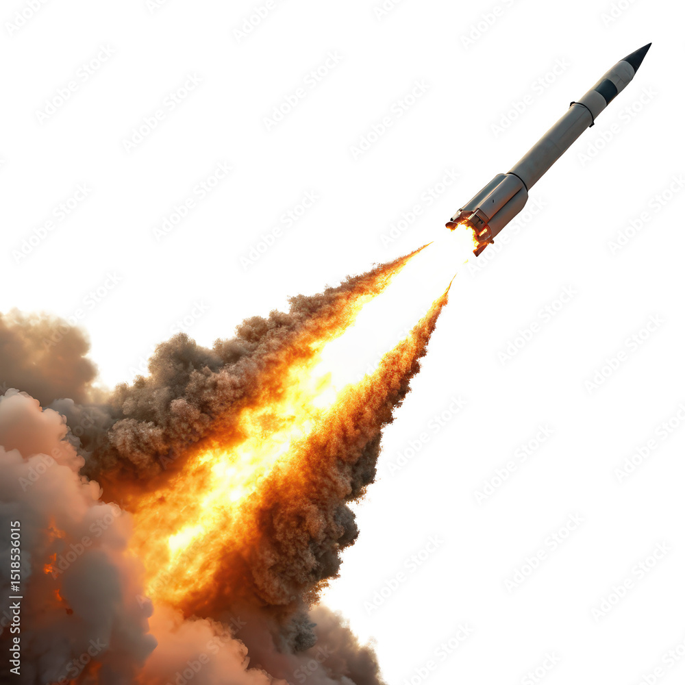 missile rocket launch with fire and smoke trail png ballistic missile ...