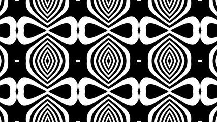 Aufkleber - Black and White visualisation concept. endless loop video 4K Seamless Background Animation. Black and white graphics. Seamless looping animation footage.