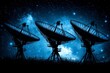 © Felomena - Three large radio telescopes against starry night sky