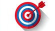 © Cyros - Precision in Action A Red Arrow Hits the Bullseye of a Colorful Target